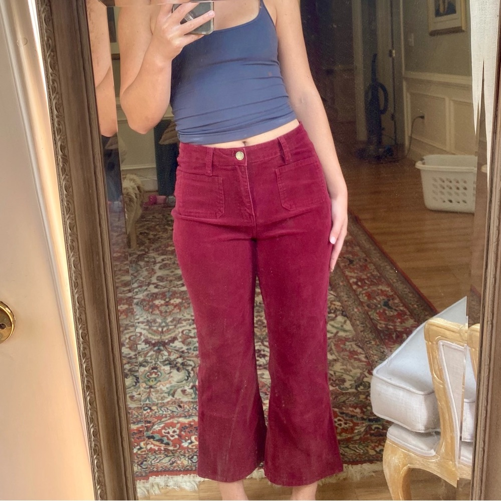 YMI Red Corduroy Flare Jeans